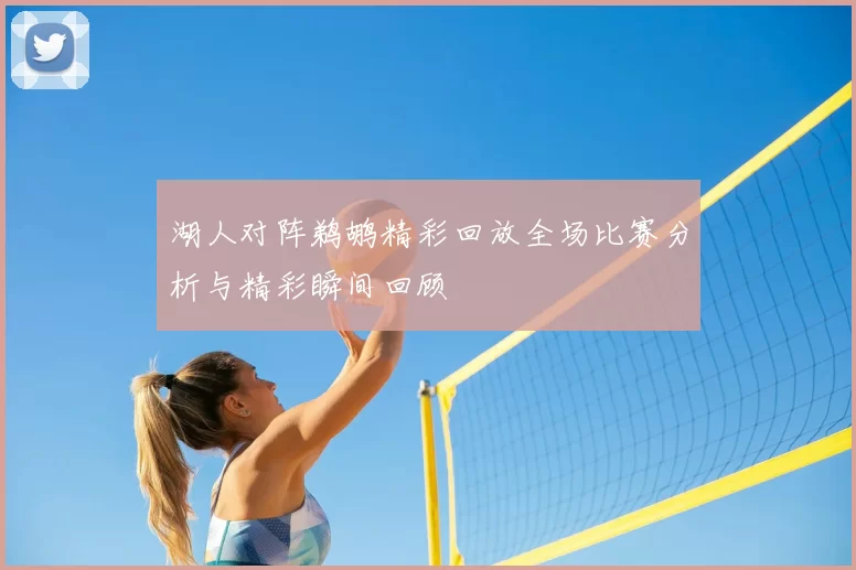 湖人对阵鹈鹕精彩回放全场比赛分析与精彩瞬间回顾